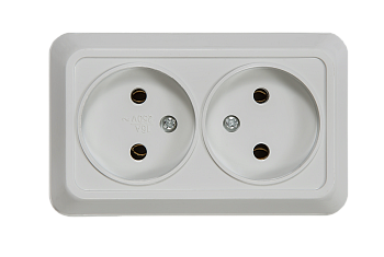 Розетка двойная BOLLETO белая накладная 7102 IN HOME в Уссурийске