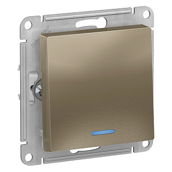 Выключатель одноклавишный AtlasDesign SE с подсветкой шампань в Уссурийске
