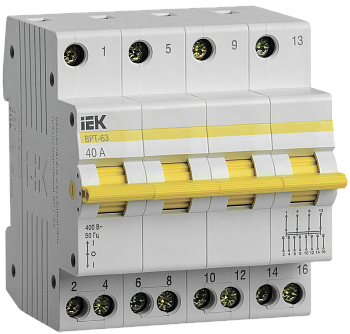 Выключатель-разъединитель трехпозиционный ВРТ-63 4P 40А IEK в Уссурийске