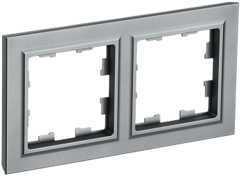 Рамка двойная BRITE IEK сталь в Уссурийске