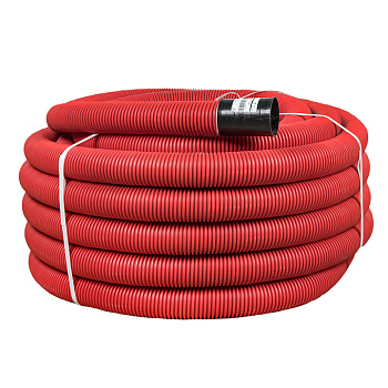 Труба гофрированная ПНД d=110 мм (50 м) двустенная с зондом красная EKF PROxima в Уссурийске