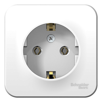 Розетка одинарная BLANCA SE накладная с заземлением с изоляционной пластиной белая в Уссурийске