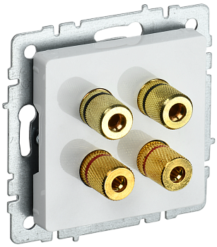 Аудиорозетка четырехместная BRITE IEK белая в Уссурийске