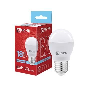 Лампа светодиодная LED-ШАР-VC 18Вт 230В E27 6500K 1620Лм IN HOME в Уссурийске