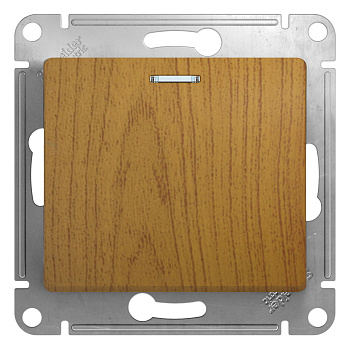 Выключатель одноклавишный Glossa SE с подсветкой дуб в Уссурийске