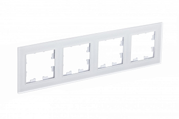 Рамка четырехместная AtlasDesign Nature SE матовое стекло белая в Уссурийске