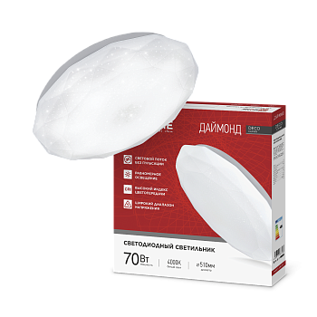 Светильник светодиодный серии DECO ДАЙМОНД 70Вт 230В 4000К 6300Лм 510х70мм IN HOME в Уссурийске