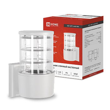 Светильник уличный настенный односторонний НБУ ART-1хA60-WH алюминиевый белый IP54 IN HOME в Уссурийске