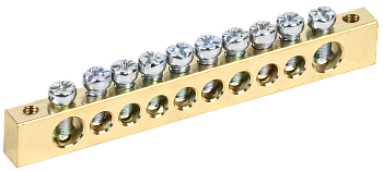 Шина PEN "земля-ноль" 8х12мм 10/2 (10групп/креп по краям)IEK в Уссурийске