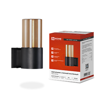 Светильник уличный настенный односторонний НБУ AMBER-1хA60-BL алюминиевый черный IP54 IN HOME в Уссурийске