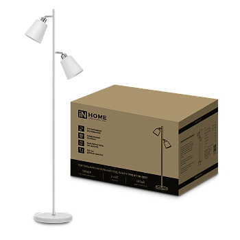 Светильник напольный под лампу ТНО 01-2-2хЕ27Б 230В белый плафон, белый корпус IN HOME в Уссурийске