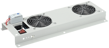 ITK Вентиляторная панель с выключателем и термостатом 2 модуля серая в Уссурийске