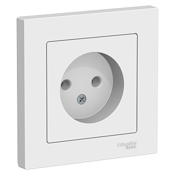 Розетка одинарная AtlasDesign SE белая в сборе в Уссурийске