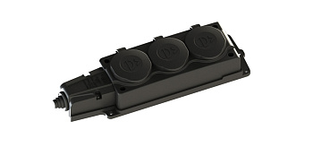 Розетка (Каучук) 3 места 2К+3 MultiSet IP44 черная в Уссурийске