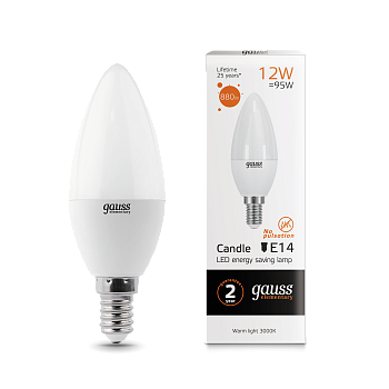 Лампа светодиодная LED-СВЕЧА 12Вт E14 3000K 880Лм Elementary GAUSS в Уссурийске