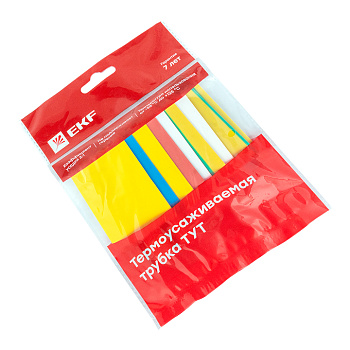 Термоусаживаемая трубка ТУТ нг 30/15 набор 7 цветов по 3 шт 100 мм EKF PROxima в Уссурийске