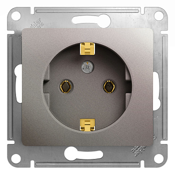 Розетка одинарная Glossa SE с заземлением платина в Уссурийске