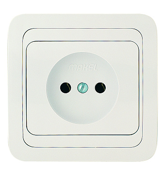 Розетка одинарная МИМОЗА MAKEL белая в Уссурийске
