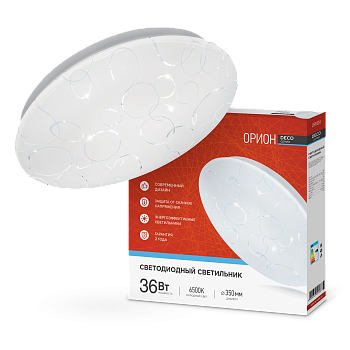 Светильник светодиодный серии DECO ОРИОН 36Вт 230В 6500К 3240Лм 380х55мм IN HOME в Уссурийске