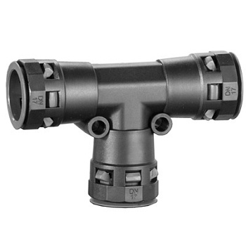 Тройник DN 36/36/36 мм, полиамид, цвет черный DKC в Уссурийске