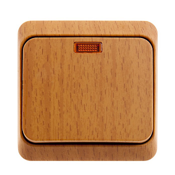 Выключатель одноклавишный ЭТЮД SE накладной с подсветкой бук в Уссурийске