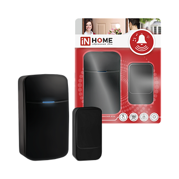 Звонок беспроводной KD-BL 38 мелодий с вилкой 230В с подсветкой с пьезокнопкой 150м черный IN HOME в Уссурийске