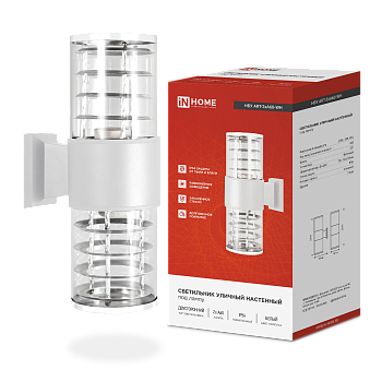 Светильник уличный настенный двусторонний НБУ ART-2хA60-WH алюминиевый белый IP54 IN HOME в Уссурийске