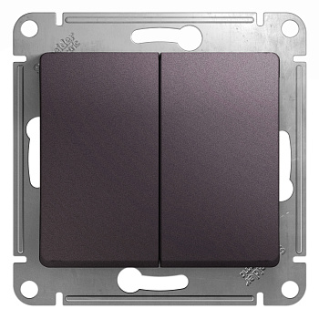 Выключатель двухклавишный Glossa SE сиреневый туман в Уссурийске
