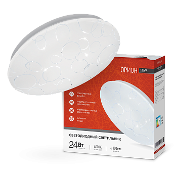 Светильник светодиодный серии DECO ОРИОН 24Вт 230В 4000К 2160Лм 330х55мм IN HOME в Уссурийске