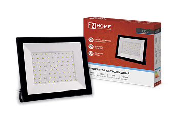 Прожектор светодиодный СДО-7 100Вт 230В 6500К IP65 черный IN HOME в Уссурийске