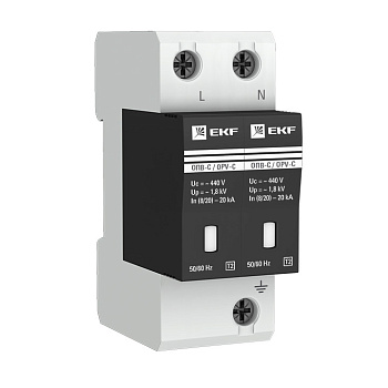 Ограничитель импульсных напряжений ОПВ-C/2P In 20кА 400В с сигнализацией EKF PROxima в Уссурийске