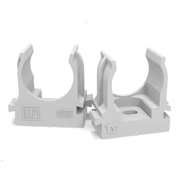 Крепеж-клипса для труб для прямого монтажа серая 20 мм Промрукав в Уссурийске