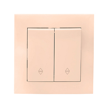 Валенсия выключатель 2-клавишный 10А кремовый проходной EKF PROxima в Уссурийске