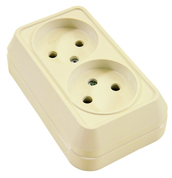 Розетка двойная накладная MAKEL крем в Уссурийске