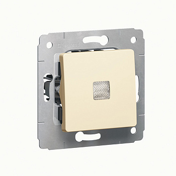 Выключатель одноклавишный CARIVA Legrand с подсветкой крем в Уссурийске
