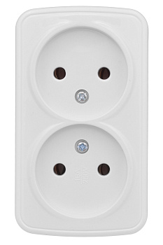 Розетка двойная НАКЛАДНАЯ Минск EKF белая в Уссурийске