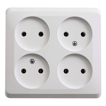 Розетка четырехместная ЭТЮД SE накладная белая в Уссурийске