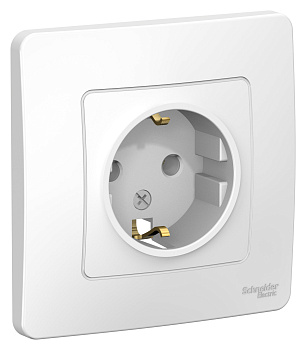 Розетка одинарная BLANCA SE с заземлением белая в Уссурийске