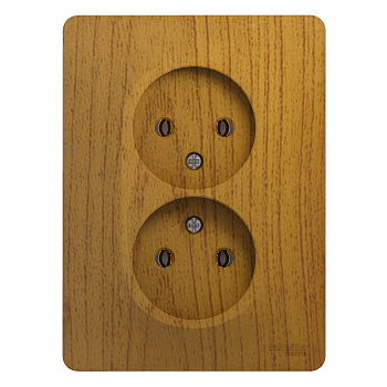 Розетка двойная Glossa SE дуб в сборе в Уссурийске