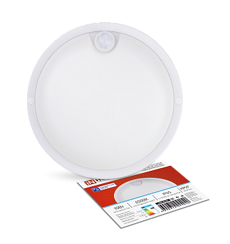 Светильник светодиодный герметичный СПП ИД-1065-КРУГ 10Вт 6500К 900Лм с инфракрасным датчиком IP65 140мм IN HOME в Уссурийске