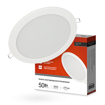 Панель светодиодный встраиваемая круглая RLP-VC 50Вт 230В 4000К 4000Лм 295мм белая IP40 IN HOME в Уссурийске