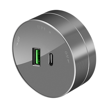 Розетка 2хUSB (тип А+С) 18Вт, 5В/3А Графит MultiTrack SE в Уссурийске