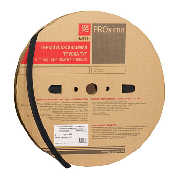 Термоусаживаемая трубка ТУТ нг 6/3 черная рулон 100м EKF PROxima в Уссурийске