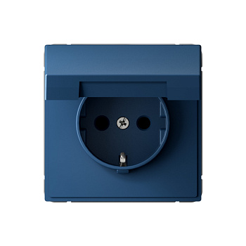 ARTGALLERY РОЗЕТКА с заземл. со шторк. с крышкой, 16А, IP20, механизм, АКВАМАРИН в Уссурийске