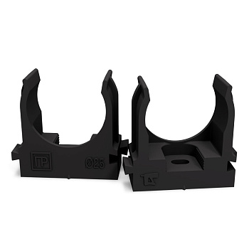 Крепеж-клипса для труб для прямого монтажа черная 25 мм Промрукав в Уссурийске