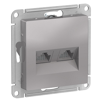 Розетка двойная компьютерная AtlasDesign SE RJ45+RJ45 алюминий в Уссурийске