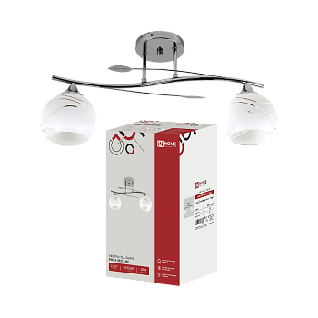 Люстра линейная под лампу AURA PERLA-2E27-LWC 2хЕ27 матовый плафон, хром IN HOME в Уссурийске