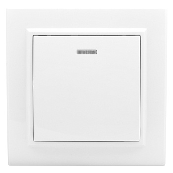 Выключатель одноклавишный с подсветкой Минск EKF белый в Уссурийске