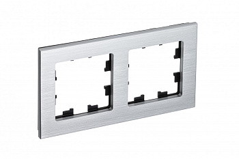 Рамка двойная AtlasDesign Nature SE металл серебро в Уссурийске