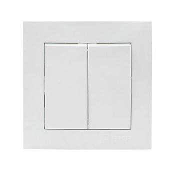 Выключатель двухклавишный Валенсия EKF белый в Уссурийске